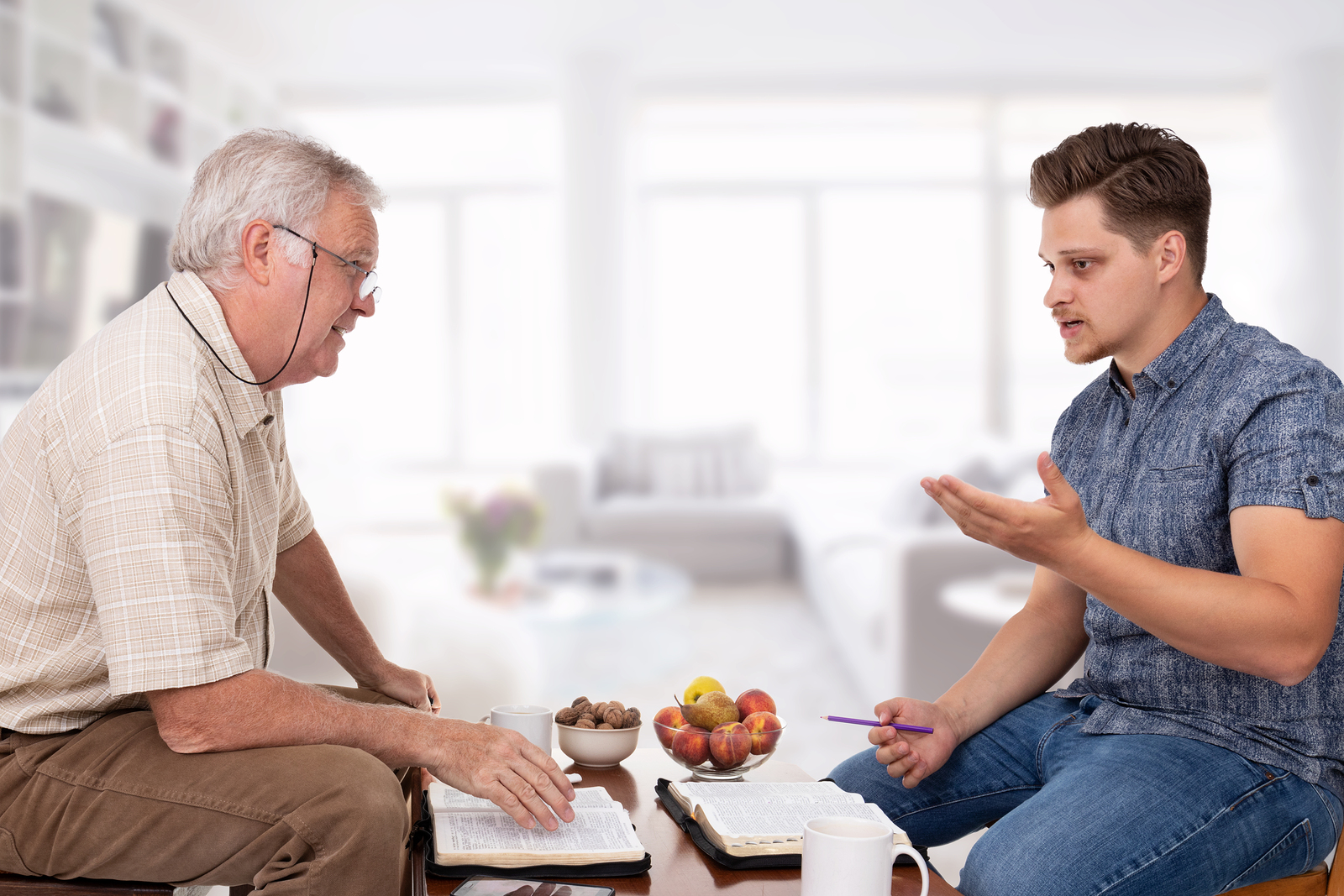 Two men working through life issues in Christian counseling at our Tigard, OR therapy clinic. Counseling in Tigard, OR with a Christian Therapist